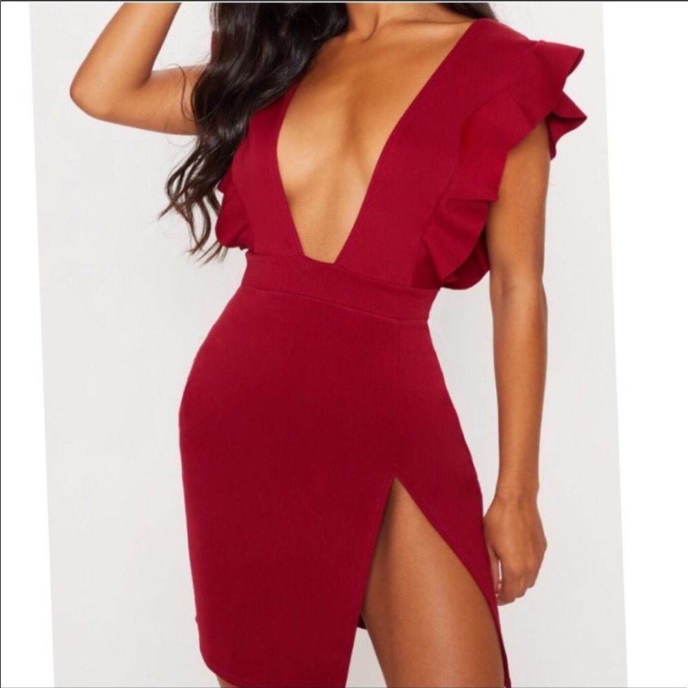 Red ruffle dress!